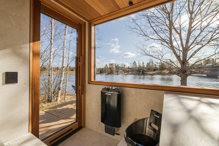 Kirami FinVision® -sauna Zero M - a coral white interior