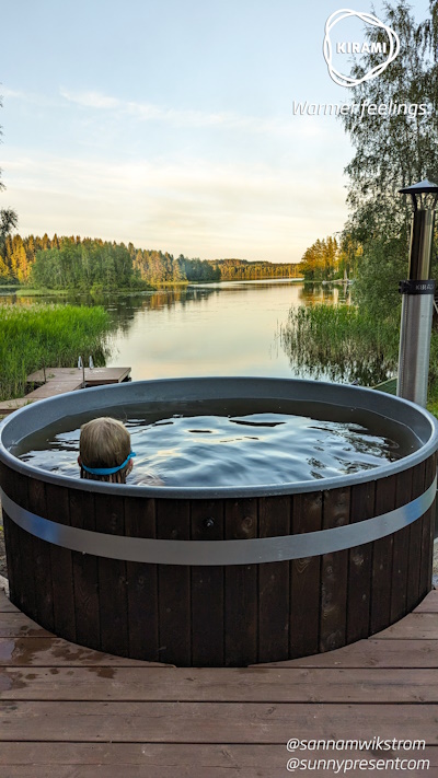 The children enjoy rainy days in the hot tub, while Maggie is dreaming of her own hot tub | Kirami