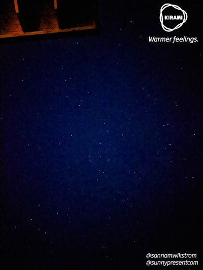 The starry sky last winter - we look forward to stargazing from the hot tub in autumn and winter. | Kirami