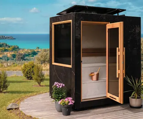 Kirami FinVision® -sauna S Zero with solar panels