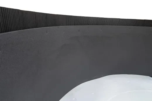 Additional insulation for the space between a hot tub’s plastic interior and outer panels.