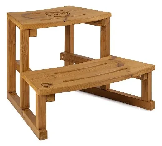 Step-around steps to a hot tub.