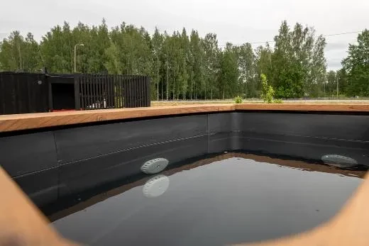 A cool and modern hot tub – perfect for refreshing dips on hot summer days.