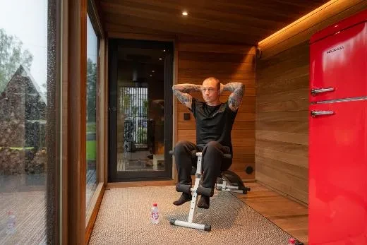 Kirami FinVision® -lounge XL, can be combined with Misty sauna and other Misty modules