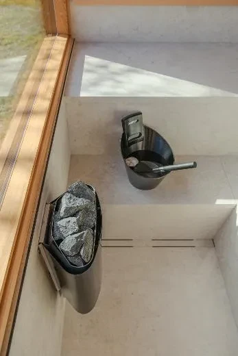 Kirami FinVision® -sauna M Zero (GlowBlack and CoralWhite)_Solarsystem model