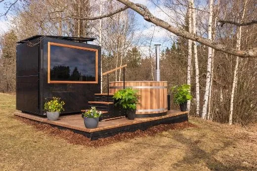 Kirami FinVision® -sauna M Zero (GlowBlack and CoralWhite)_Solarsystem model