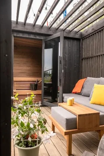 Kirami FinVision® sauna S Misty – compact ready-to-use outdoor sauna